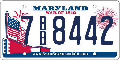 MD license plate 7BB8442