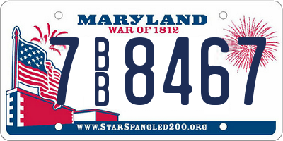 MD license plate 7BB8467