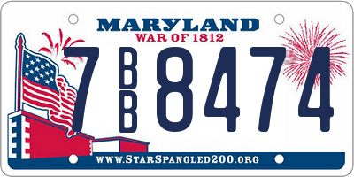 MD license plate 7BB8474