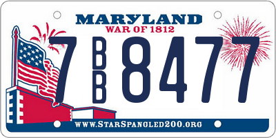MD license plate 7BB8477