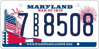 MD license plate 7BB8508