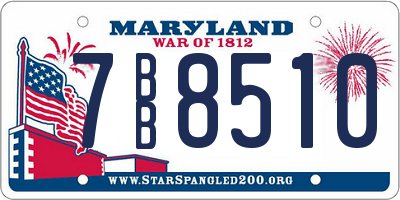 MD license plate 7BB8510