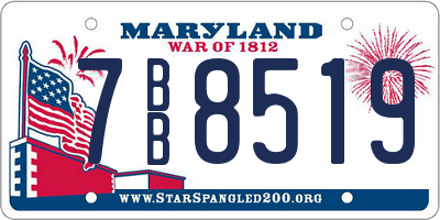 MD license plate 7BB8519