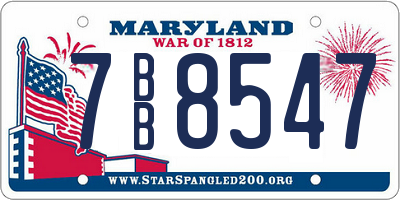 MD license plate 7BB8547