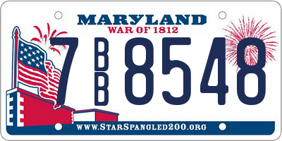 MD license plate 7BB8548