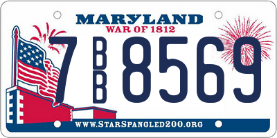 MD license plate 7BB8569