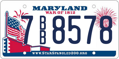 MD license plate 7BB8578