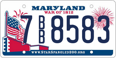 MD license plate 7BB8583