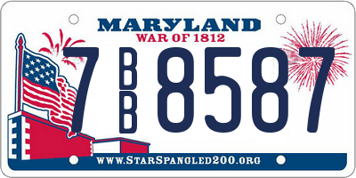 MD license plate 7BB8587