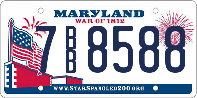 MD license plate 7BB8588