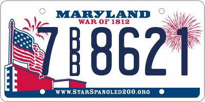 MD license plate 7BB8621