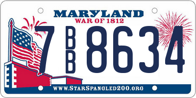 MD license plate 7BB8634