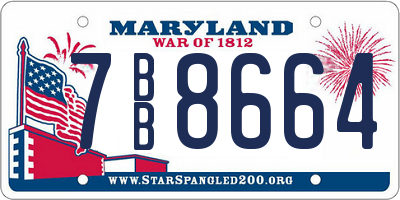 MD license plate 7BB8664