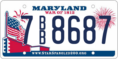 MD license plate 7BB8687