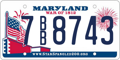 MD license plate 7BB8743