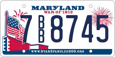 MD license plate 7BB8745