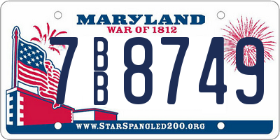 MD license plate 7BB8749