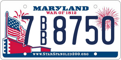 MD license plate 7BB8750