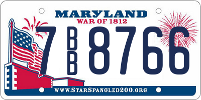 MD license plate 7BB8766