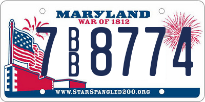 MD license plate 7BB8774