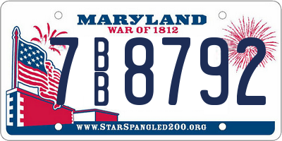 MD license plate 7BB8792