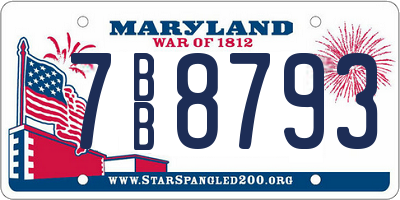 MD license plate 7BB8793