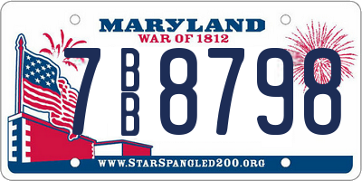 MD license plate 7BB8798