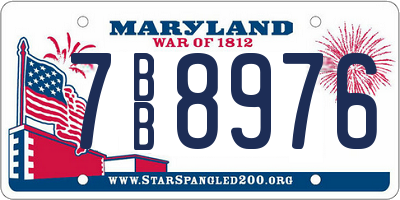 MD license plate 7BB8976