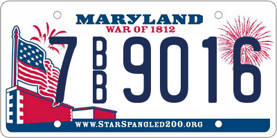MD license plate 7BB9016