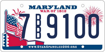 MD license plate 7BB9100