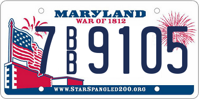 MD license plate 7BB9105