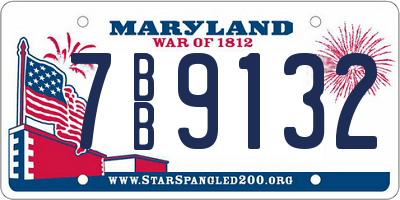 MD license plate 7BB9132