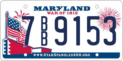 MD license plate 7BB9153