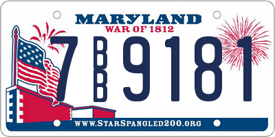 MD license plate 7BB9181