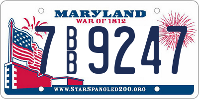 MD license plate 7BB9247