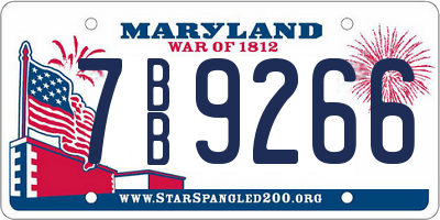 MD license plate 7BB9266