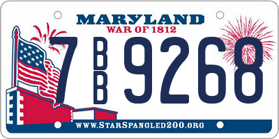 MD license plate 7BB9268