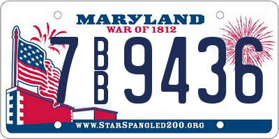 MD license plate 7BB9436