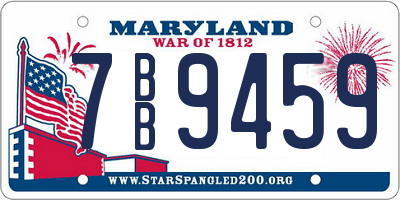MD license plate 7BB9459