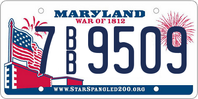 MD license plate 7BB9509