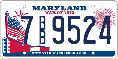 MD license plate 7BB9524