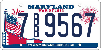 MD license plate 7BB9567