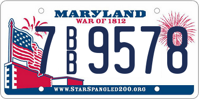 MD license plate 7BB9578