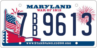 MD license plate 7BB9613