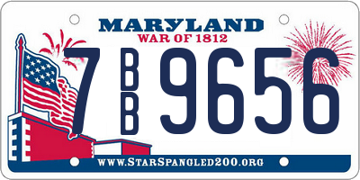 MD license plate 7BB9656