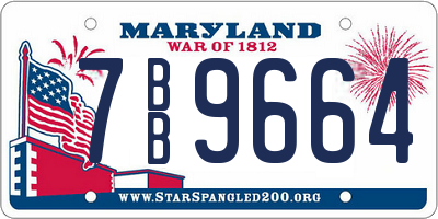 MD license plate 7BB9664
