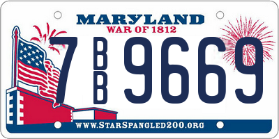 MD license plate 7BB9669