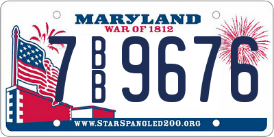 MD license plate 7BB9676