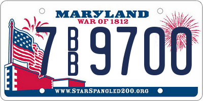 MD license plate 7BB9700
