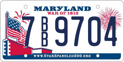 MD license plate 7BB9704